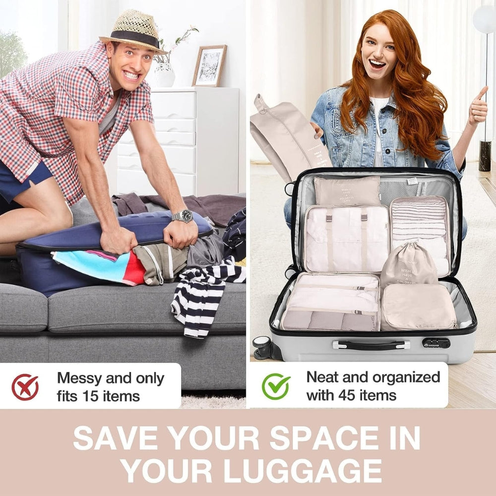 10-Piece Travel Organizer Set of Bags Portable Luggage Clothes Shoe Tidy Pouch Folding