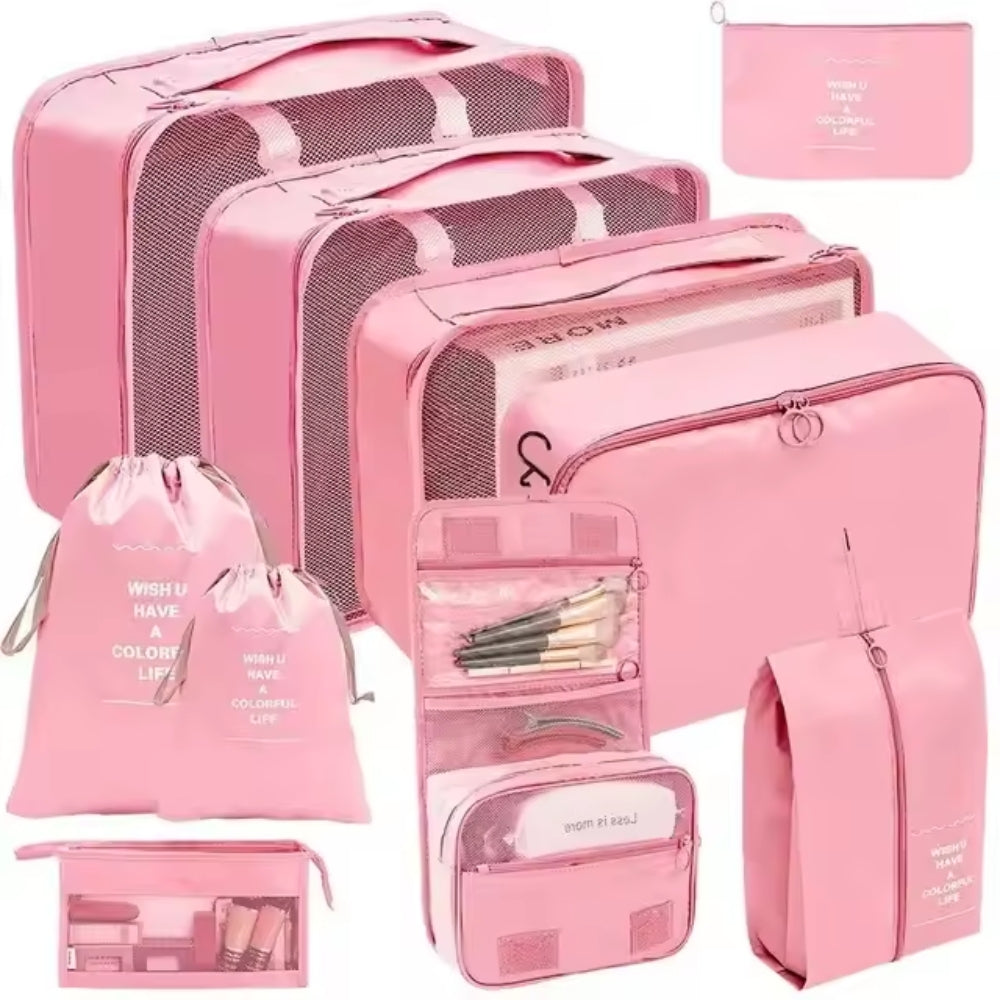10-Piece Travel Organizer Set of Bags Portable Luggage Clothes Shoe Tidy Pouch Folding