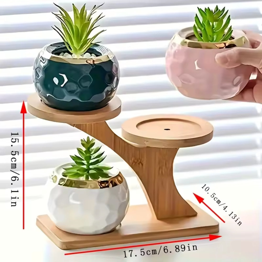 2-Tier Bamboo Storage Shelf – Compact Natural Organizer for Home, Office, and Balcony Decor