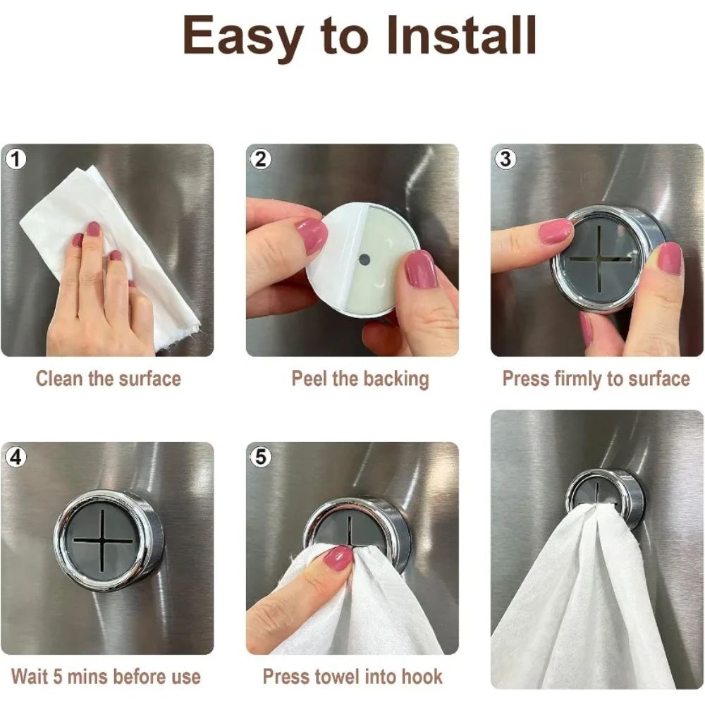 4Pcs Self-Adhesive Towel Clip – Wall-Mounted Dishcloth & Rag Holder for Bathroom or Kitchen