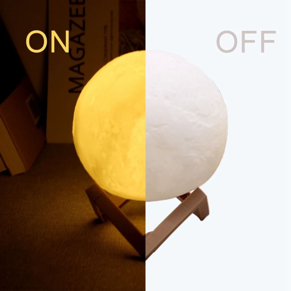 8cm LED Moon Lamp with Stand Starry Night Light for Bedroom & Decor