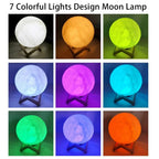 8cm LED Moon Lamp with Stand Starry Night Light for Bedroom & Decor