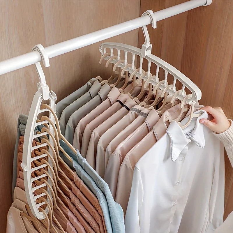 Set of 5Pcs Folding Multi-Hole Clothes Hanger – Non-Slip Space Saving Closet Organizer for Jeans, Pants, Scarves & Wardrobe Storage