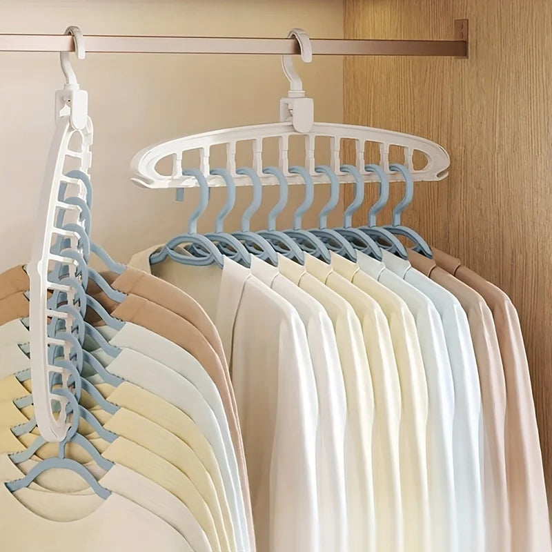 Set of 5Pcs Folding Multi-Hole Clothes Hanger – Non-Slip Space Saving Closet Organizer for Jeans, Pants, Scarves & Wardrobe Storage