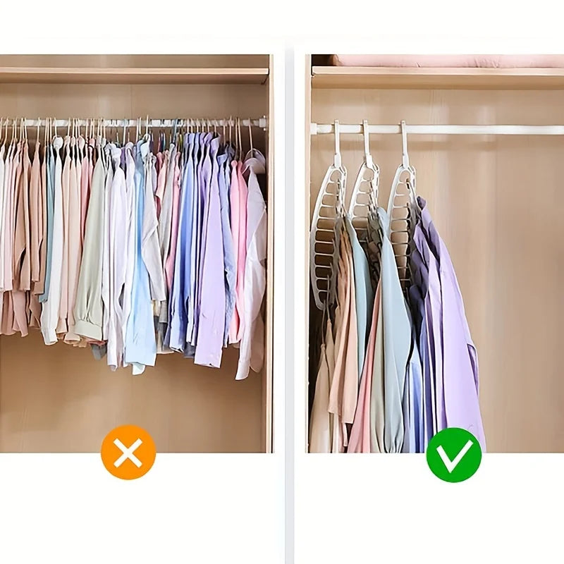 Set of 5Pcs Folding Multi-Hole Clothes Hanger – Non-Slip Space Saving Closet Organizer for Jeans, Pants, Scarves & Wardrobe Storage