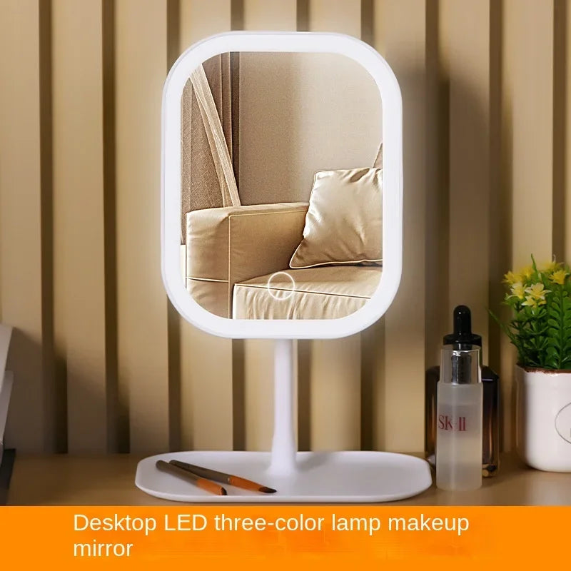 Modern Touch LED Makeup Mirror with 3 Light Modes with Storage for your Makeup, White