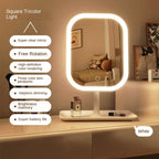 Modern Touch LED Makeup Mirror with 3 Light Modes with Storage for your Makeup, White