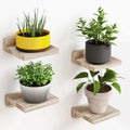 4-Pack Small Floating Shelves – 5 Inch Wood Wall Display Ledges with 2 Installation Options