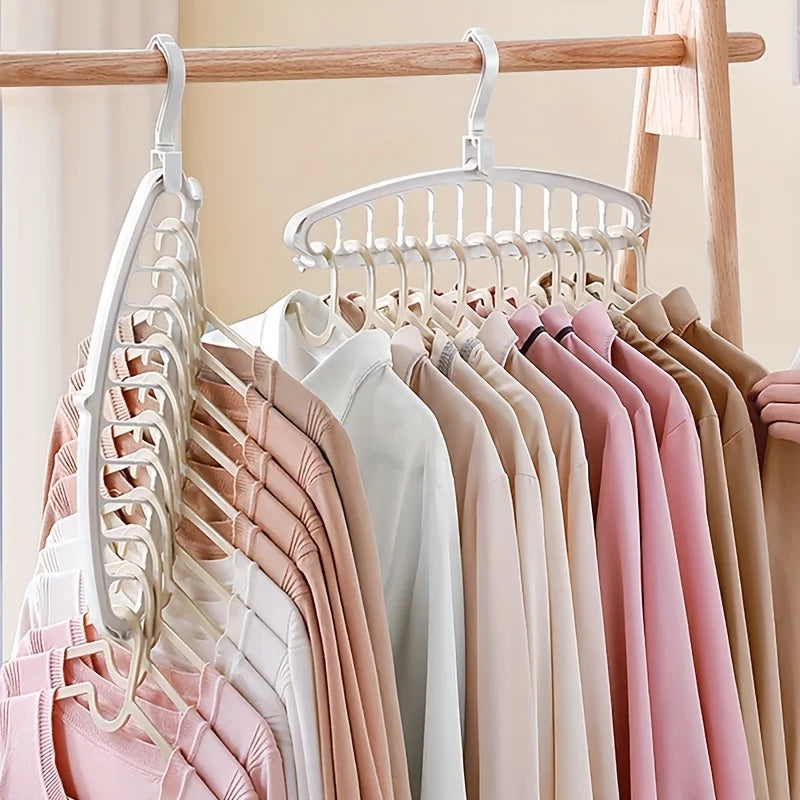 Set of 5Pcs Folding Multi-Hole Clothes Hanger – Non-Slip Space Saving Closet Organizer for Jeans, Pants, Scarves & Wardrobe Storage