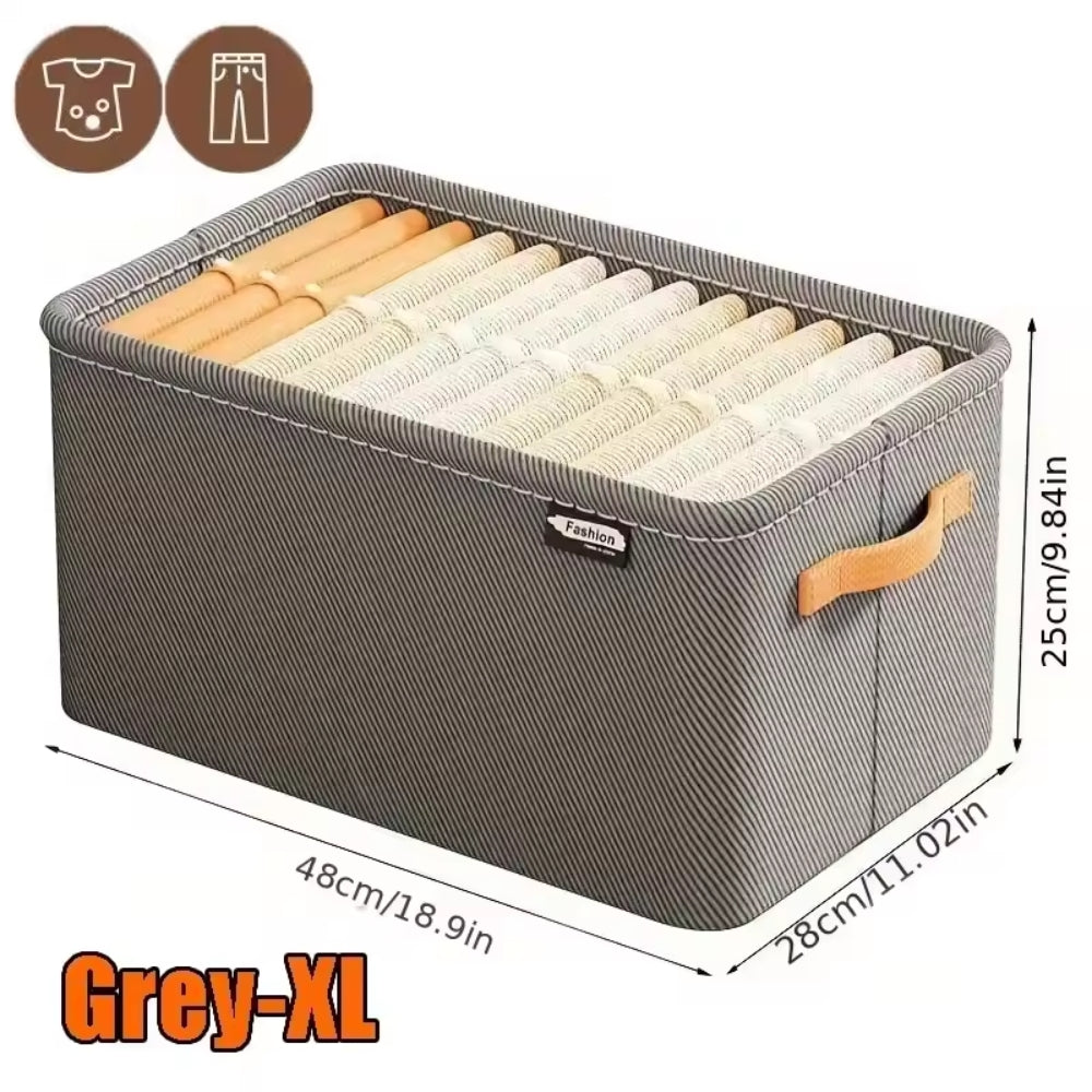 Package of 3 Thickened Clothes Organizer Boxes for Pants, Sweaters, Jeans & Wardrobe Drawer Storage
