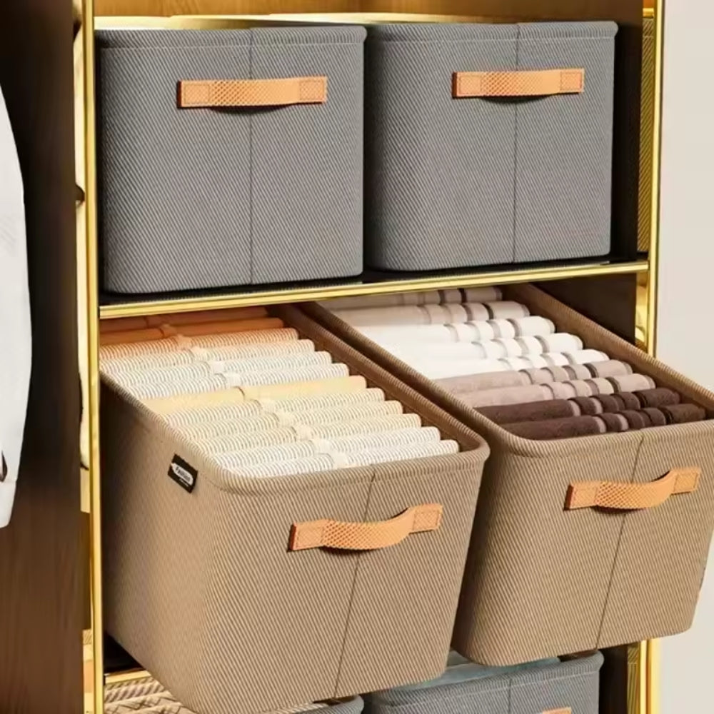 Package of 3 Thickened Clothes Organizer Boxes for Pants, Sweaters, Jeans & Wardrobe Drawer Storage