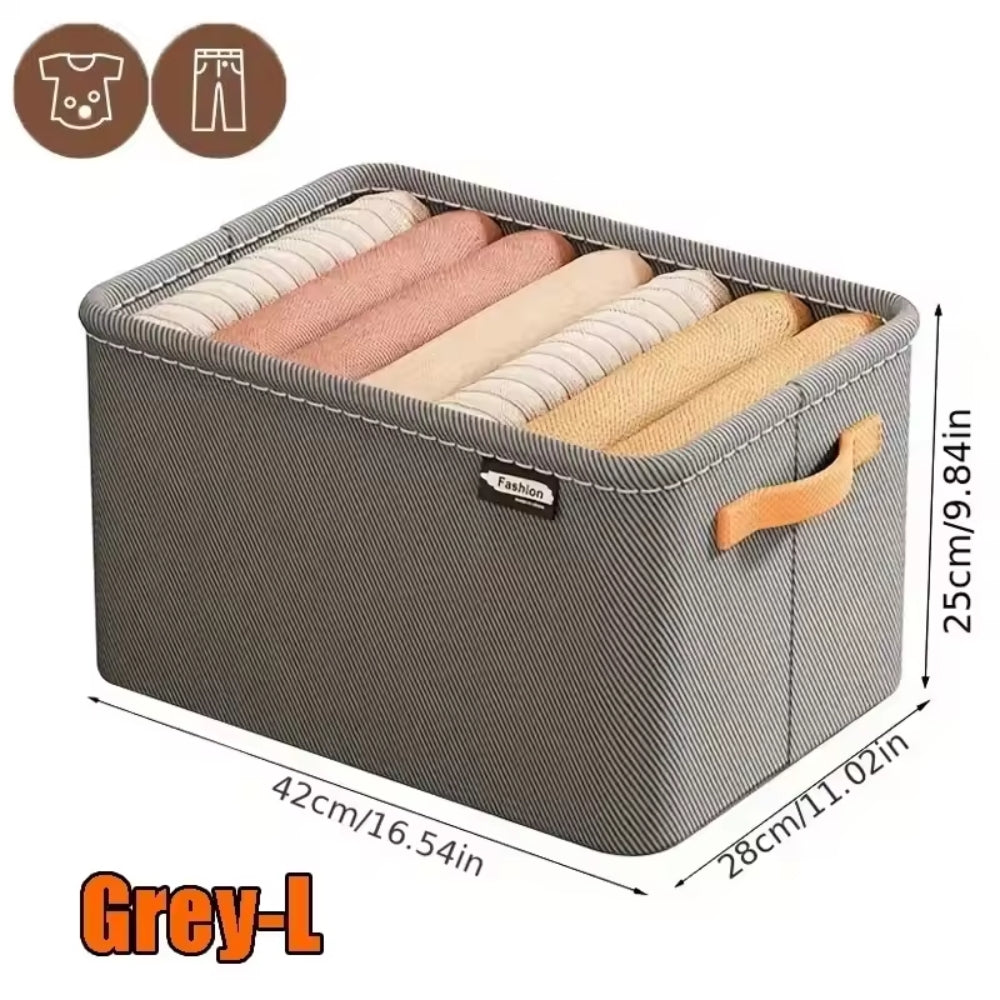 Package of 3 Thickened Clothes Organizer Boxes for Pants, Sweaters, Jeans & Wardrobe Drawer Storage