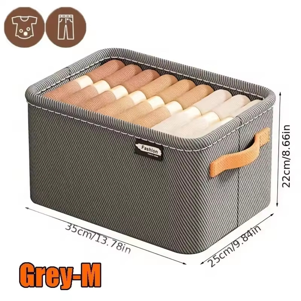 Package of 3 Thickened Clothes Organizer Boxes for Pants, Sweaters, Jeans & Wardrobe Drawer Storage