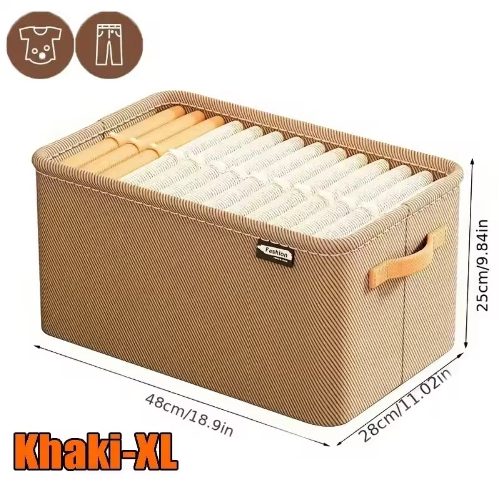 Package of 3 Thickened Clothes Organizer Boxes for Pants, Sweaters, Jeans & Wardrobe Drawer Storage