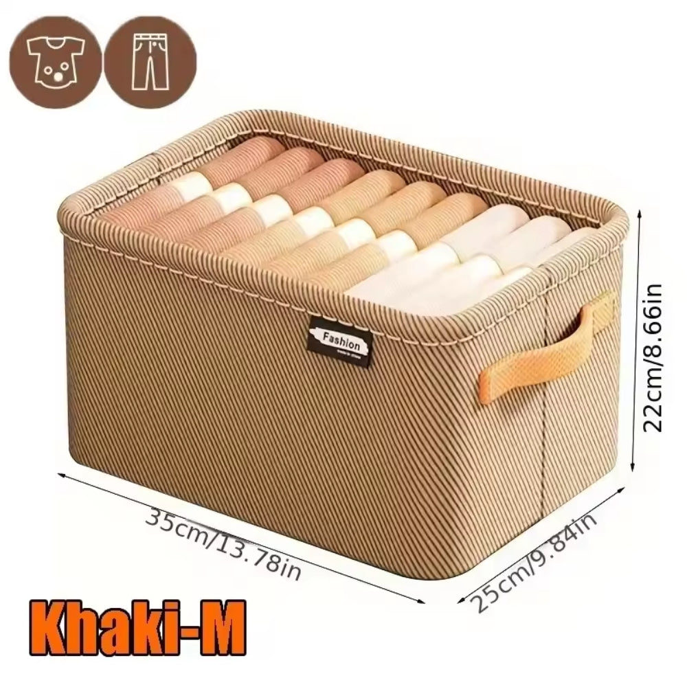Package of 3 Thickened Clothes Organizer Boxes for Pants, Sweaters, Jeans & Wardrobe Drawer Storage