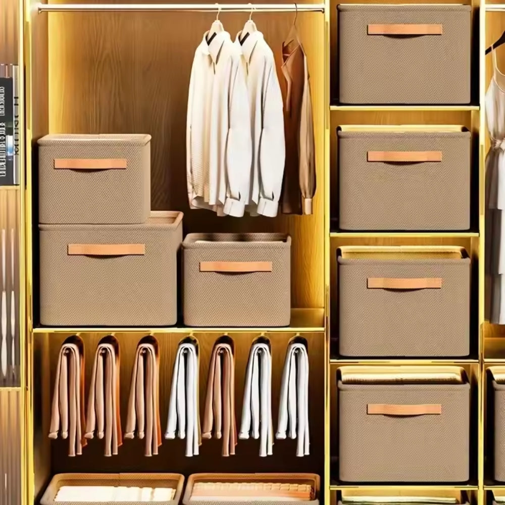 Package of 3 Thickened Clothes Organizer Boxes for Pants, Sweaters, Jeans & Wardrobe Drawer Storage