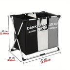 Foldable Laundry Basket with 1–3 Grids – Waterproof Dirty Clothes Organizer for Bathroom & Bedroom