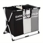 Foldable Laundry Basket with 1–3 Grids – Waterproof Dirty Clothes Organizer for Bathroom & Bedroom