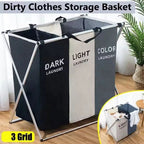Foldable Laundry Basket with 1–3 Grids – Waterproof Dirty Clothes Organizer for Bathroom & Bedroom