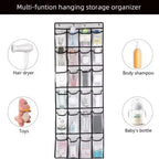 Foldable Over-the-Door Hanging Shoe Organizer with 12 and 24 Mesh Pockets - Space-Saving Shoe and Accesories Hanger