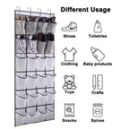 Foldable Over-the-Door Hanging Shoe Organizer with 12 and 24 Mesh Pockets - Space-Saving Shoe and Accesories Hanger
