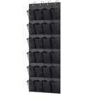 Foldable Over-the-Door Hanging Shoe Organizer with 12 and 24 Mesh Pockets - Space-Saving Shoe and Accesories Hanger