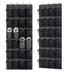 Foldable Over-the-Door Hanging Shoe Organizer with 12 and 24 Mesh Pockets - Space-Saving Shoe and Accesories Hanger
