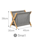Foldable Premium Quality Cotton Linen Laundry Basket with Wooden Frame – Japanese Style Dirty Clothes Storage Organizer