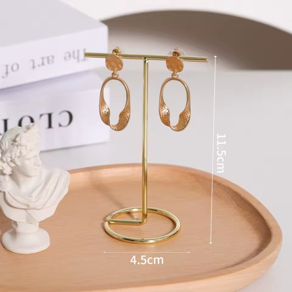 4Pcs Jewelry Display Stand with Wooden Base – Bracelet, Earring & Necklace Organizer