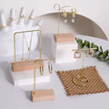 4Pcs Jewelry Display Stand with Wooden Base – Bracelet, Earring & Necklace Organizer