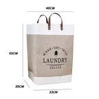 Large Capacity Foldable Laundry Basket – Fabric Dirty Clothes Storage Bin with Handles, Khaki