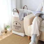 Large Capacity Foldable Laundry Basket – Fabric Dirty Clothes Storage Bin with Handles, Khaki