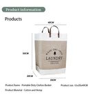 Large Capacity Foldable Laundry Basket – Fabric Dirty Clothes Storage Bin with Handles, Khaki