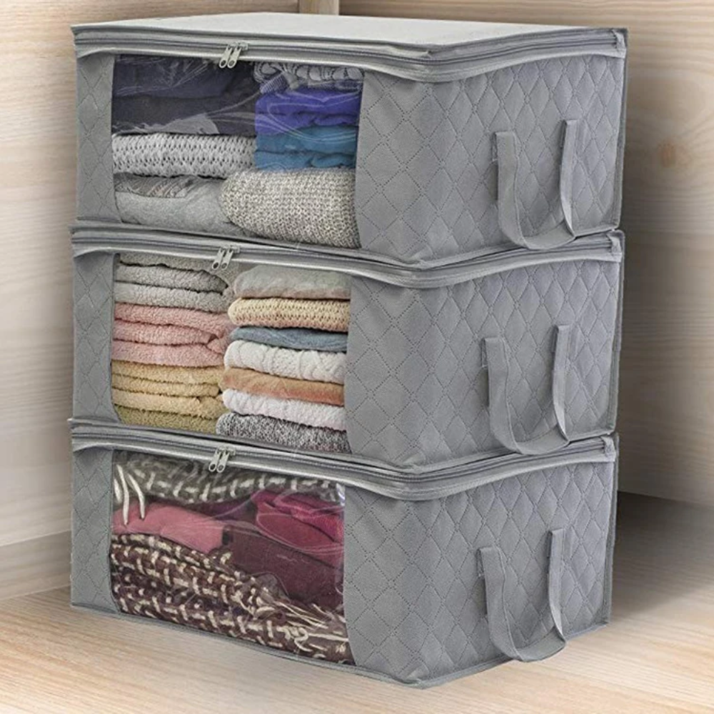 Large Capacity Folding Clothes Storage Box Organizer with Zipper
