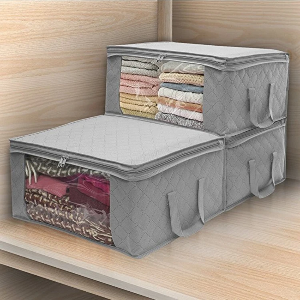 Large Capacity Folding Clothes Storage Box Organizer with Zipper