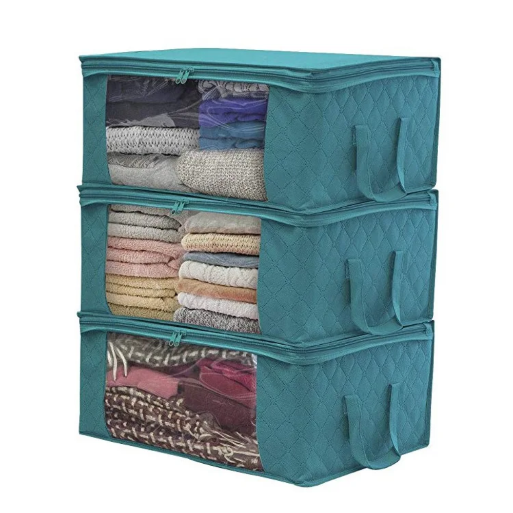 Large Capacity Folding Clothes Storage Box Organizer with Zipper