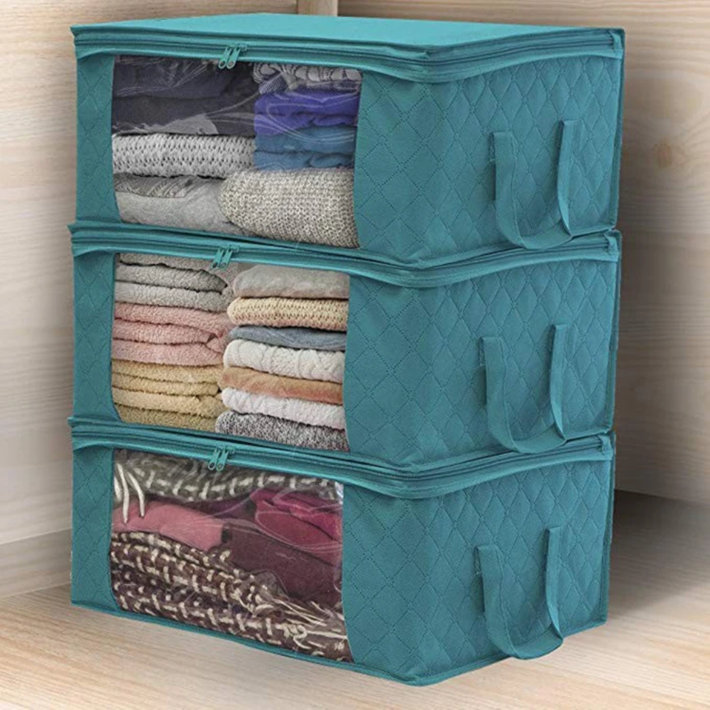 Large Capacity Folding Clothes Storage Box Organizer with Zipper