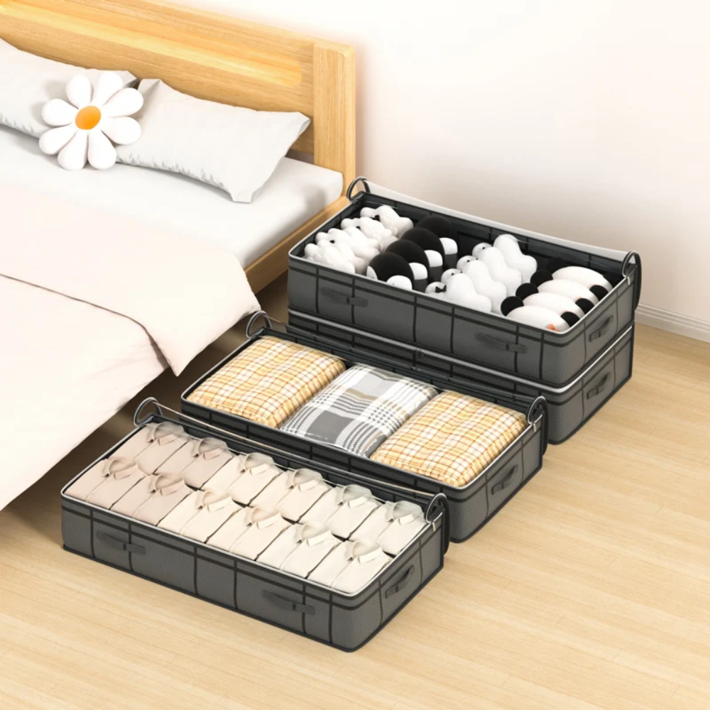 Under-Bed Clothes Storage Bag – Foldable Quilt, Blanket & Clothes Organizer