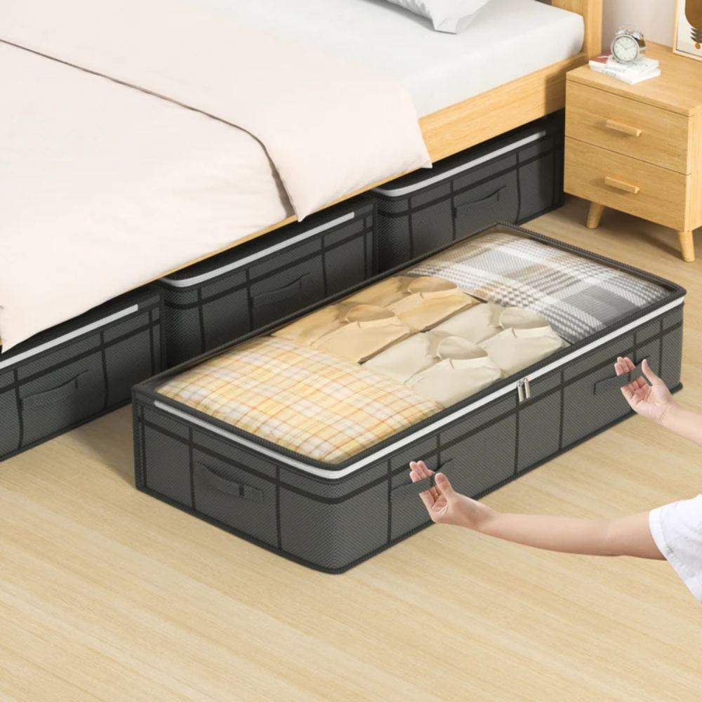 Under-Bed Clothes Storage Bag – Foldable Quilt, Blanket & Clothes Organizer