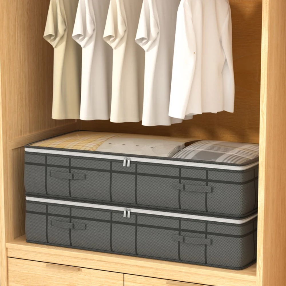 Under-Bed Clothes Storage Bag – Foldable Quilt, Blanket & Clothes Organizer