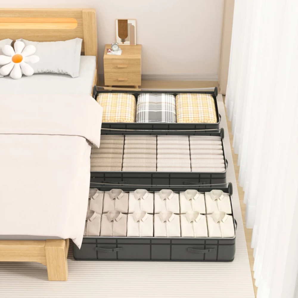 Under-Bed Clothes Storage Bag – Foldable Quilt, Blanket & Clothes Organizer