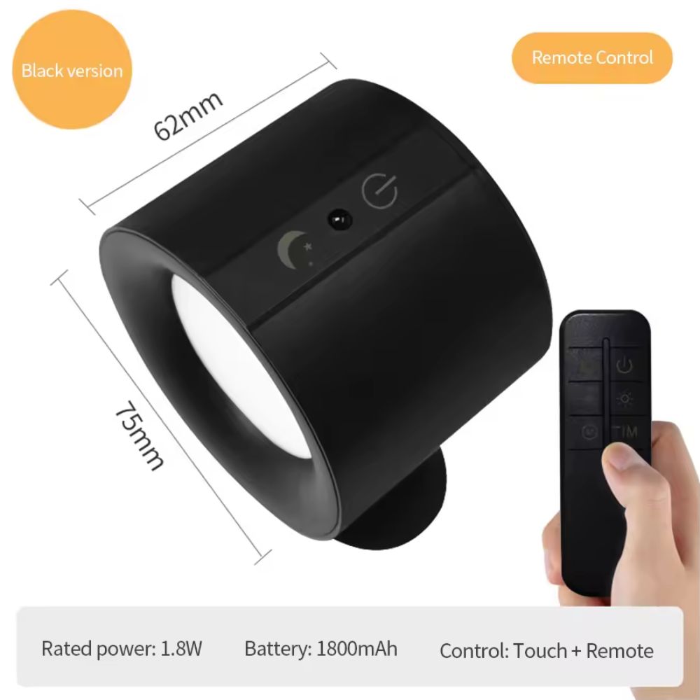 LED Wall Sconce Light – Touch Control, 360° Rotatable Double Head, 3-Color Wireless Lamp for Bedroom & Living Spaces