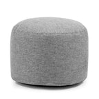 Linen Round Bean Bag Ottoman – Soft Pouf Footstool Tatami Puff with Filling (D30cm x H20cm)