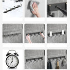Modern Wall Coat Rack with Heavy-Duty Black Hooks – Multi-Purpose Towel, Robe & Clothes Hanger for Bathroom, Kitchen & Entryway