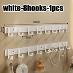 Modern Wall Coat Rack with Heavy-Duty Black Hooks – Multi-Purpose Towel, Robe & Clothes Hanger for Bathroom, Kitchen & Entryway