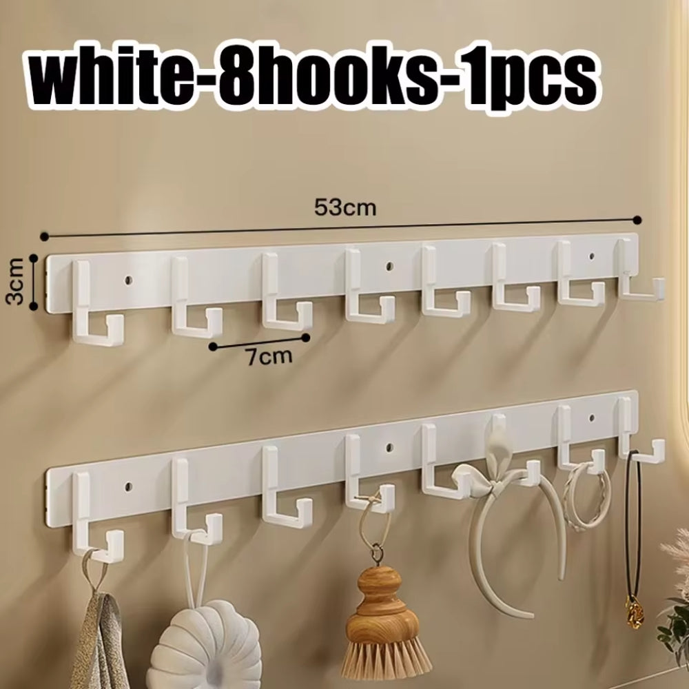 Modern Wall Coat Rack with Heavy-Duty Black Hooks – Multi-Purpose Towel, Robe & Clothes Hanger for Bathroom, Kitchen & Entryway