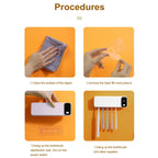 Rechargeable UV Toothbrush Sterilizer & Wall-Mounted Holder – Fast Drying with LED Display