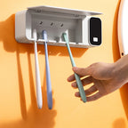 Rechargeable UV Toothbrush Sterilizer & Wall-Mounted Holder – Fast Drying with LED Display