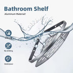 Rust-Proof Strong Aluminum 2 Pcs Silver Shower Corner Shelf Caddy – No-Drill Wall-Mounted Shower Organizer for Shampoo, Towels & Bathroom Essentials