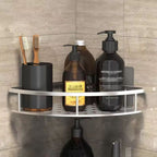 Rust-Proof Strong Aluminum 2 Pcs Silver Shower Corner Shelf Caddy – No-Drill Wall-Mounted Shower Organizer for Shampoo, Towels & Bathroom Essentials